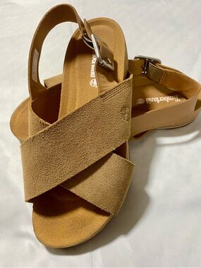 Timberland Malibu Women's Tan Suede Crisscross Buckle Sandals